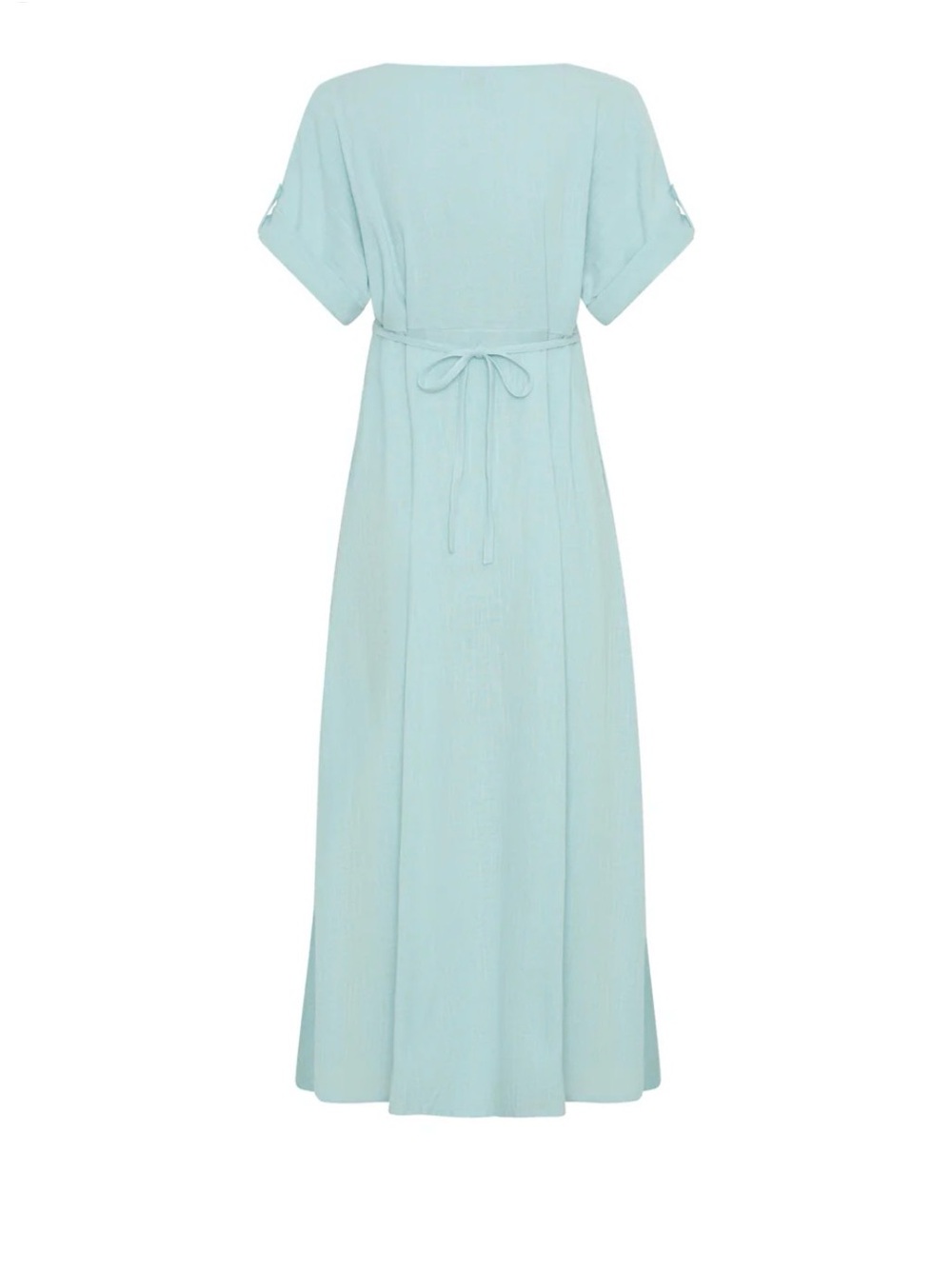 Nomad The Label Premium Linen V-Neck Maxi Dress in Seafoam Green NWOT - Picture 5 of 5